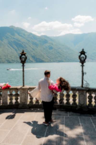 Surprise Proposal at Parco Olivelli, Lake Como