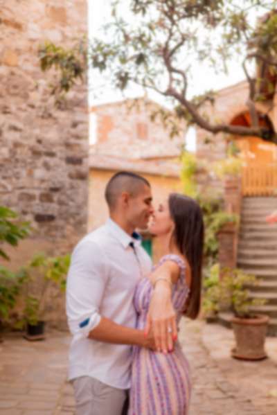 Tuscan Vineyard Picnic Surprise Proposal with Montefioralle Views